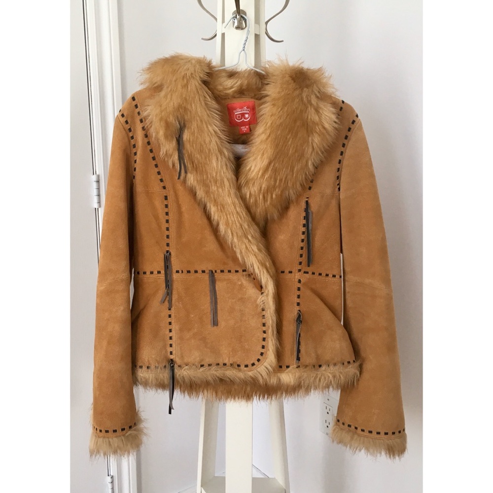 Collection B - Vintage real leather coat - Medium
